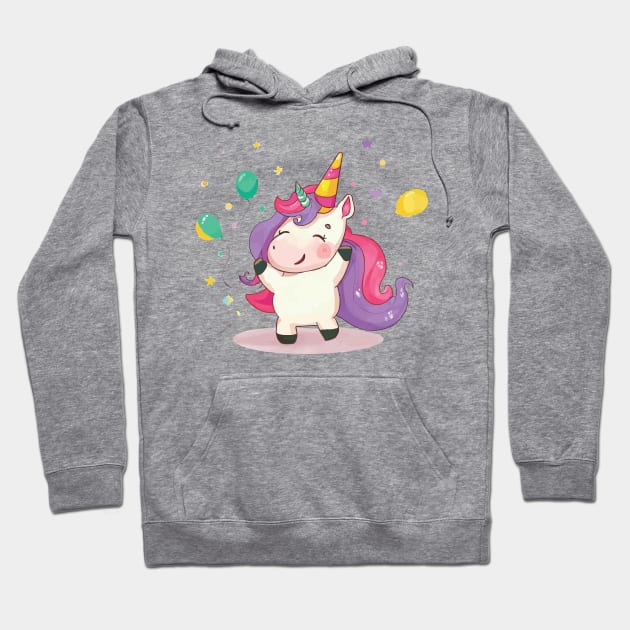 Unicorn Party Hoodie by Ara-Mora